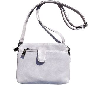 S&Q Vegan Leather Crossbody Purse Lilac With Pouch